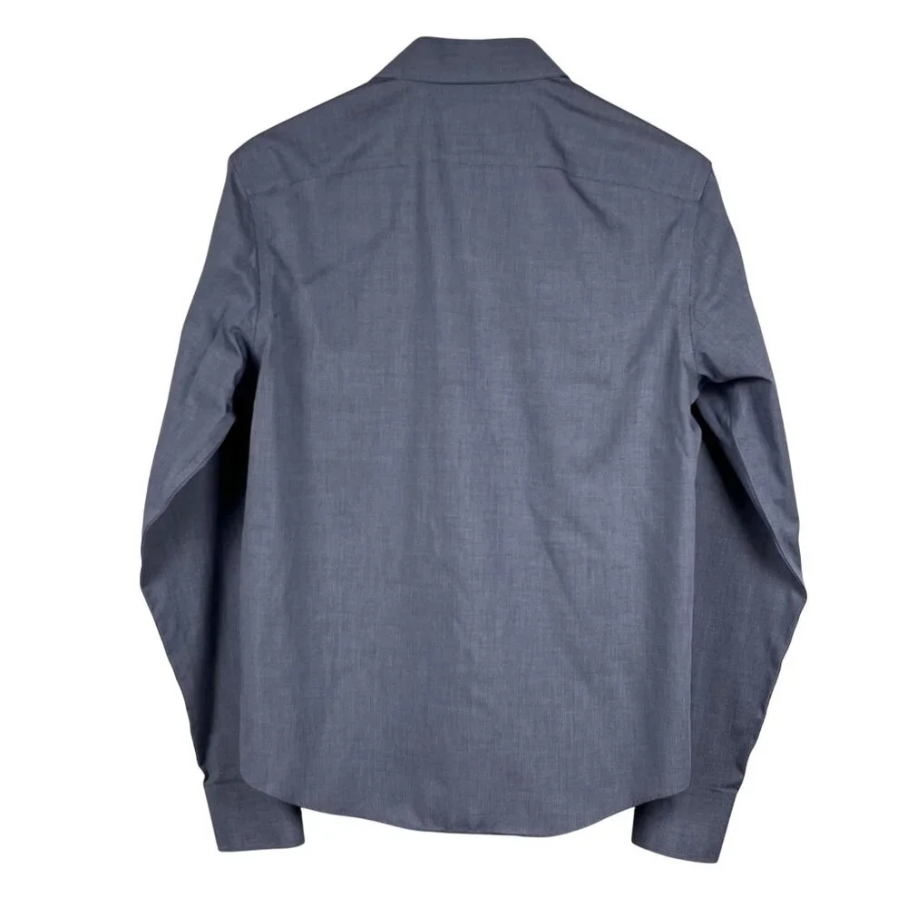 Untuckit Mens Slim Fit Grey Chambray Wrinkle Free Button Down Shirt Sz Small